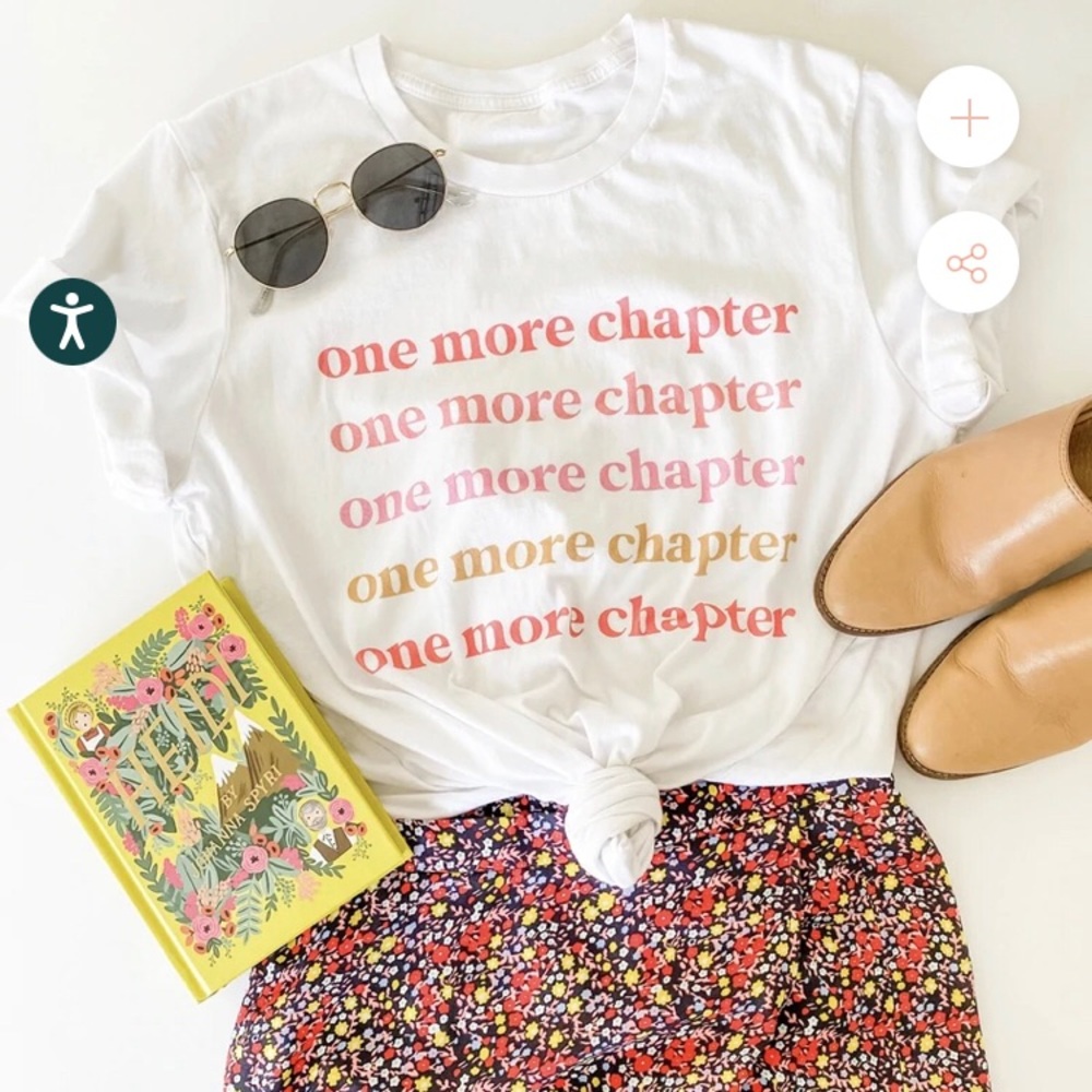 Inkwell Threads white “one more chapter” graphic tee